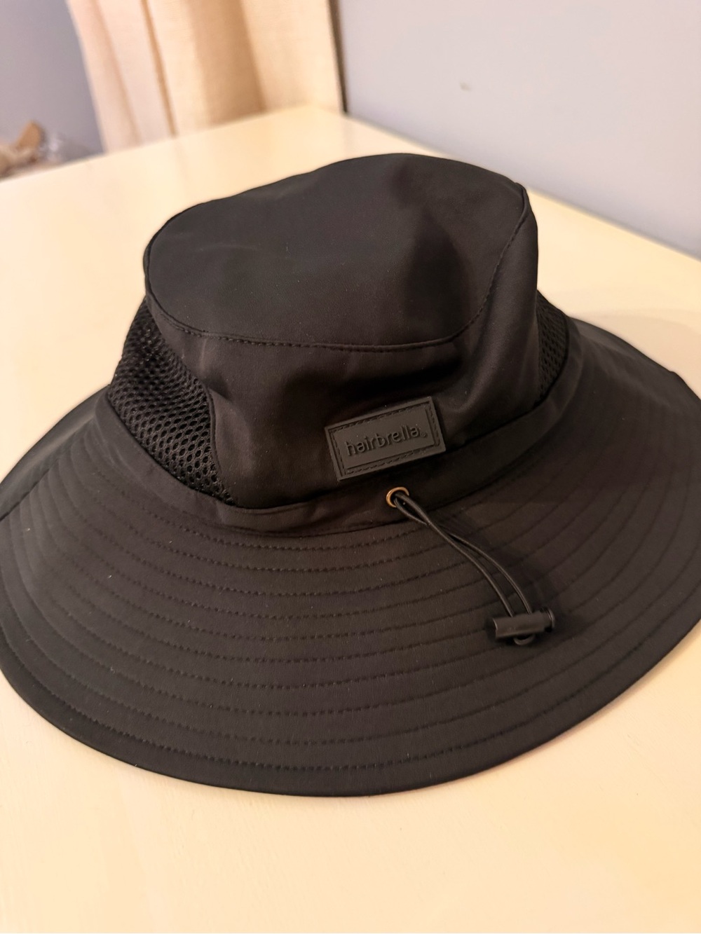 Hairbrella Black Wide Brim Rain Bucket Hat